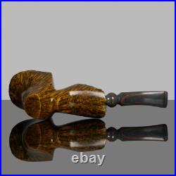 MUXIANG Briar Cherrywood Tobacco Pipe Smooth Bent Poker Pipe Wooden Smoking Pipe