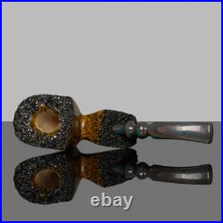 MUXIANG Briar Cherrywood Tobacco Pipe Smooth Bent Poker Pipe Wooden Smoking Pipe