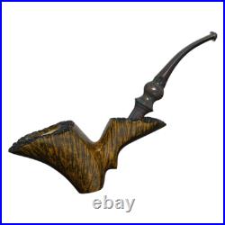 MUXIANG Briar Cherrywood Tobacco Pipe Smooth Bent Poker Pipe Wooden Smoking Pipe