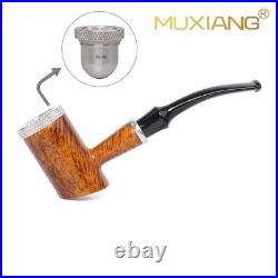 MUXIANG Briar Cigar Pipe 9mm Poker Tobacco Pipe Cigar Tip Holder Fit 52-58 Ring