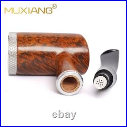 MUXIANG Briar Cigar Pipe 9mm Poker Tobacco Pipe Cigar Tip Holder Fit 52-58 Ring