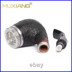 MUXIANG Briar Cigar Pipe 9mm Tobacco Pipe Wooden Cigar Tip Holder Fit 52-58 Ring