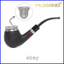 MUXIANG Briar Cigar Pipe 9mm Wooden Tobacco Pipe Cigar Tip Holder Fit 52-58 Ring