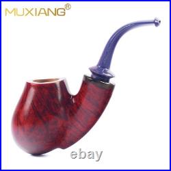 MUXIANG Briar Egg Pipe Handmade Wooden Smooth Tobacco Pipe 3mm Ebonite Stem