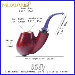 MUXIANG Briar Egg Pipe Handmade Wooden Smooth Tobacco Pipe 3mm Ebonite Stem