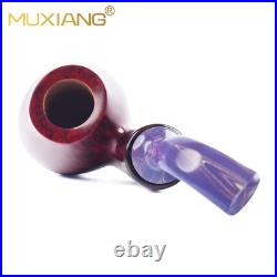 MUXIANG Briar Egg Pipe Handmade Wooden Smooth Tobacco Pipe 3mm Ebonite Stem