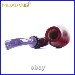 MUXIANG Briar Egg Pipe Handmade Wooden Smooth Tobacco Pipe 3mm Ebonite Stem