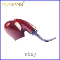 MUXIANG Briar Egg Pipe Handmade Wooden Smooth Tobacco Pipe 3mm Ebonite Stem