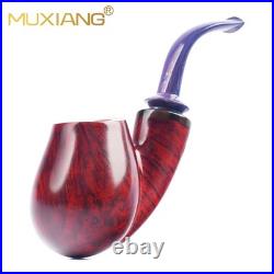 MUXIANG Briar Egg Pipe Handmade Wooden Smooth Tobacco Pipe 3mm Ebonite Stem