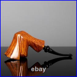 MUXIANG Briar Fleur Pipe Handmade Tobacco Pipe Smooth Freehand Pipe Curved Stem