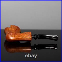 MUXIANG Briar Fleur Pipe Handmade Tobacco Pipe Smooth Freehand Pipe Curved Stem