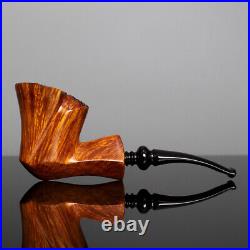 MUXIANG Briar Fleur Pipe Handmade Tobacco Pipe Smooth Freehand Pipe Curved Stem