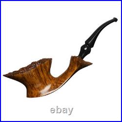 MUXIANG Briar Fleur Pipe Wooden Tobacco Pipe Smooth Freehand Pipe Ebonite Stem