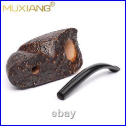 MUXIANG Briar Fleur Tobacco Pipe Wooden Sandblasted Smoking Pipe Ebonite Stem MUXIANG Briar Fleur Tobacco Pipe Wooden Sandblasted Smoking Pipe Ebonite Stem