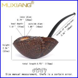 MUXIANG Briar Fleur Tobacco Pipe Wooden Sandblasted Smoking Pipe Ebonite Stem MUXIANG Briar Fleur Tobacco Pipe Wooden Sandblasted Smoking Pipe Ebonite Stem