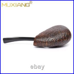 MUXIANG Briar Fleur Tobacco Pipe Wooden Sandblasted Smoking Pipe Ebonite Stem MUXIANG Briar Fleur Tobacco Pipe Wooden Sandblasted Smoking Pipe Ebonite Stem