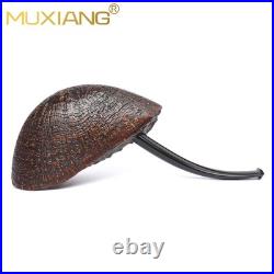 MUXIANG Briar Fleur Tobacco Pipe Wooden Sandblasted Smoking Pipe Ebonite Stem MUXIANG Briar Fleur Tobacco Pipe Wooden Sandblasted Smoking Pipe Ebonite Stem