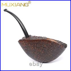 MUXIANG Briar Fleur Tobacco Pipe Wooden Sandblasted Smoking Pipe Ebonite Stem MUXIANG Briar Fleur Tobacco Pipe Wooden Sandblasted Smoking Pipe Ebonite Stem