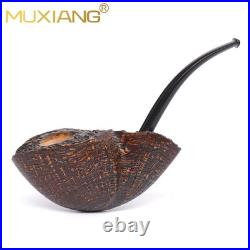 MUXIANG Briar Fleur Tobacco Pipe Wooden Sandblasted Smoking Pipe Ebonite Stem MUXIANG Briar Fleur Tobacco Pipe Wooden Sandblasted Smoking Pipe Ebonite Stem