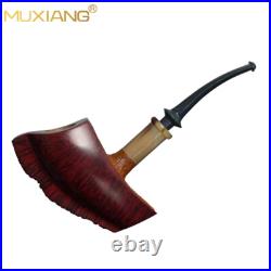 MUXIANG Briar Freehand Pipe Handmade Wooden Smooth Tobacco Pipe Cumberland Stem