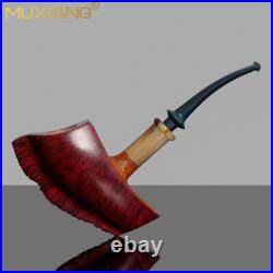 MUXIANG Briar Freehand Pipe Handmade Wooden Smooth Tobacco Pipe Cumberland Stem