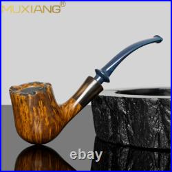 MUXIANG Briar Freehand Pipe Smooth Tobacco Pipe Wooden Smoking Pipe Ebonite Stem