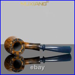 MUXIANG Briar Freehand Pipe Smooth Tobacco Pipe Wooden Smoking Pipe Ebonite Stem