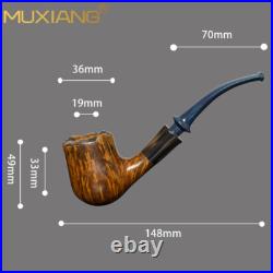 MUXIANG Briar Freehand Pipe Smooth Tobacco Pipe Wooden Smoking Pipe Ebonite Stem