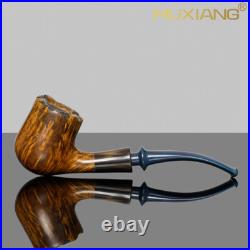 MUXIANG Briar Freehand Pipe Smooth Tobacco Pipe Wooden Smoking Pipe Ebonite Stem