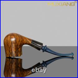 MUXIANG Briar Freehand Pipe Smooth Tobacco Pipe Wooden Smoking Pipe Ebonite Stem
