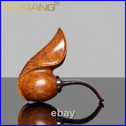 MUXIANG Briar Freehand Tobacco Pipe Handmade Wooden Swan Pipe Smooth Pipe Gift