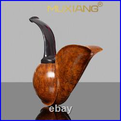 MUXIANG Briar Freehand Tobacco Pipe Handmade Wooden Swan Pipe Smooth Pipe Gift
