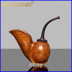 MUXIANG Briar Freehand Tobacco Pipe Handmade Wooden Swan Pipe Smooth Pipe Gift