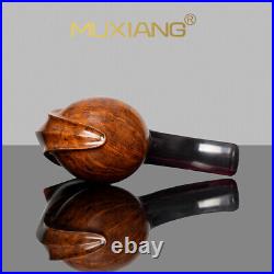 MUXIANG Briar Freehand Tobacco Pipe Handmade Wooden Swan Pipe Smooth Pipe Gift