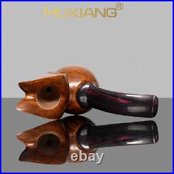 MUXIANG Briar Freehand Tobacco Pipe Handmade Wooden Swan Pipe Smooth Pipe Gift