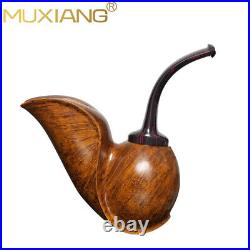MUXIANG Briar Freehand Tobacco Pipe Handmade Wooden Swan Pipe Smooth Pipe Gift