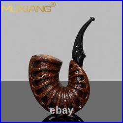 MUXIANG Briar Freehand Tobacco Pipe Rustic Calabash Pipe Wooden Smoking Pipe