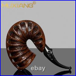 MUXIANG Briar Freehand Tobacco Pipe Rustic Calabash Pipe Wooden Smoking Pipe