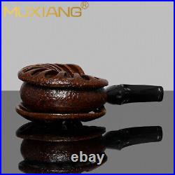 MUXIANG Briar Freehand Tobacco Pipe Rustic Calabash Pipe Wooden Smoking Pipe