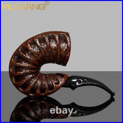 MUXIANG Briar Freehand Tobacco Pipe Rustic Calabash Pipe Wooden Smoking Pipe