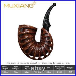 MUXIANG Briar Freehand Tobacco Pipe Rustic Calabash Pipe Wooden Smoking Pipe