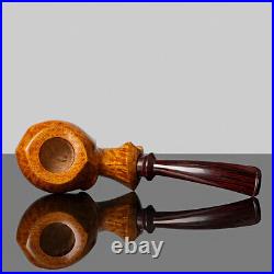MUXIANG Briar Freehand Tobacco Pipe Smooth Blowfish Pipe Bent Vulcanite Stem