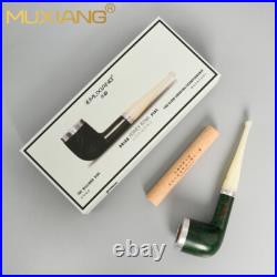MUXIANG Briar Honey Bowl Pipe Wooden Billiard Tobacco Pipe Smooth Pipe Gift Box