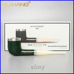 MUXIANG Briar Honey Bowl Pipe Wooden Billiard Tobacco Pipe Smooth Pipe Gift Box