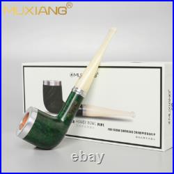MUXIANG Briar Honey Bowl Pipe Wooden Billiard Tobacco Pipe Smooth Pipe Gift Box