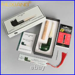 MUXIANG Briar Honey Bowl Pipe Wooden Billiard Tobacco Pipe Smooth Pipe Gift Box