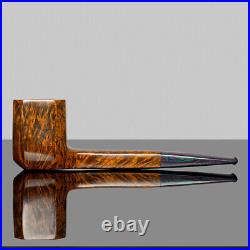 MUXIANG Briar Panel Pipe Smooth Wood Tobacco Smoking Pipe Straight Ebonite Stem