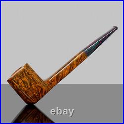 MUXIANG Briar Panel Pipe Smooth Wood Tobacco Smoking Pipe Straight Ebonite Stem