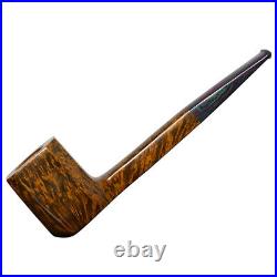 MUXIANG Briar Panel Pipe Smooth Wood Tobacco Smoking Pipe Straight Ebonite Stem