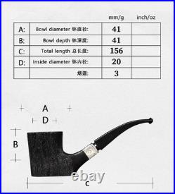 MUXIANG Briar Poker Sitter Pipe Handmade Carved Tobacco Pipe Cumberland Stem